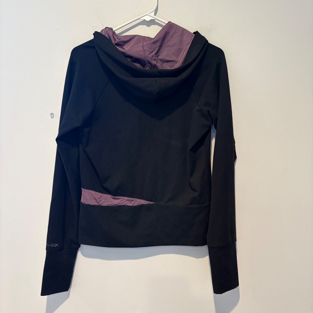 VSX Victoria's Secret Black Purple Athletic Zip Up Hoodie Activewear Jacket - Picture 3 of 6